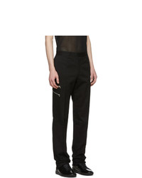 Yang Li Black Zip Slim Tailored Trousers