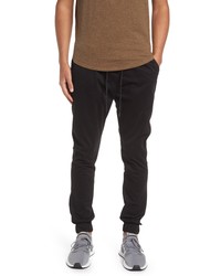 KUWALLA Midweight Stretch Cotton Chino Joggers In Black At Nordstrom