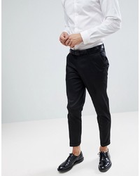 ASOS DESIGN Skinny Crop Smart Trouser In Black Cotton Sa