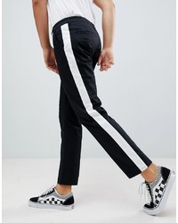 ASOS DESIGN Slim Cropped Trousers With In Black