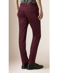 Burberry Slim Fit Cotton Sateen Tailored Chinos