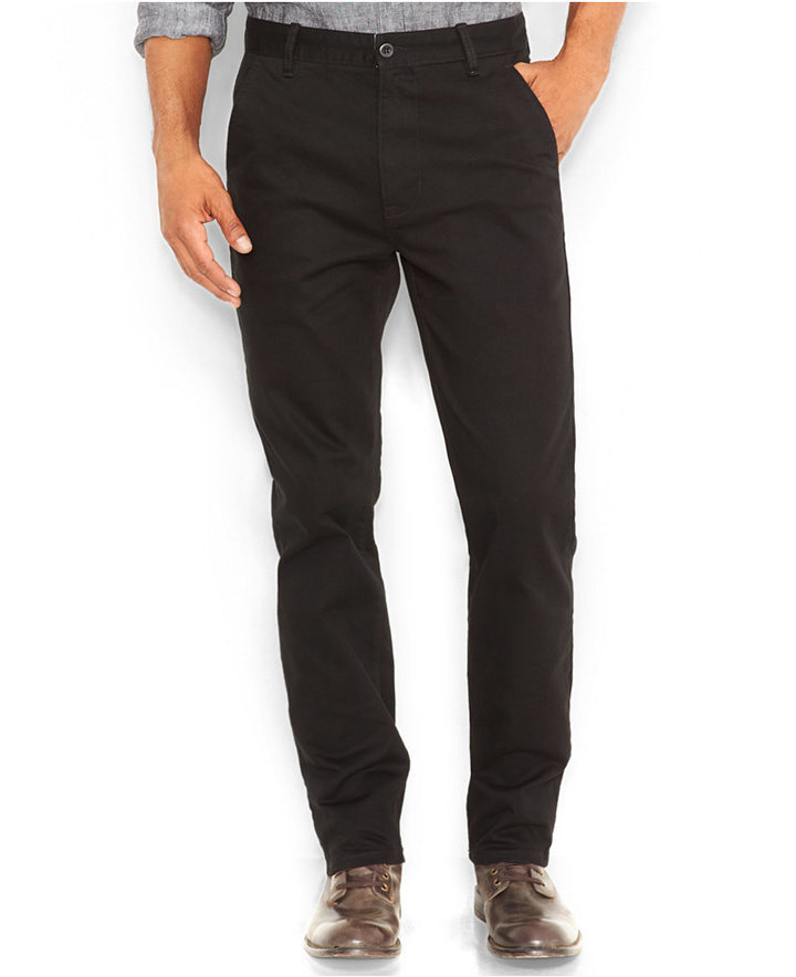 Levi's Straight Chino Pants Black, $58 | Macy's | Lookastic