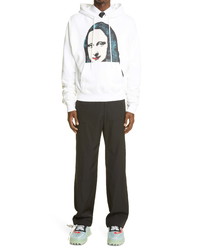 Off-White Straight Leg Wool Blend Trousers