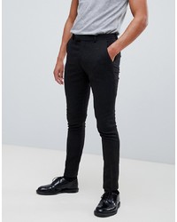 ASOS DESIGN Super Skinny Smart Trouser In Black Wool Mix