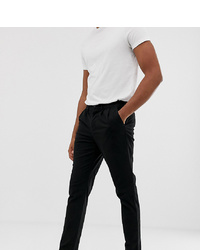 ASOS DESIGN Tall Cigarette Chinos With Pleats In Black