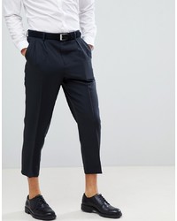 ASOS DESIGN Tapered Smart Trouser In Black With Double Pleat
