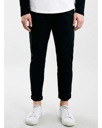 Topman Black Paper Relaxed Tapered Chinos