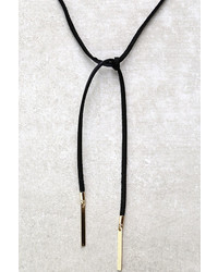LuLu*s Back In The Saddle Gold And Black Choker Necklace Set