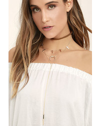 LuLu*s In Unison Brown And Gold Layered Choker Necklace