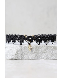 Vanessa Mooney Stella Gold And Black Choker Necklace