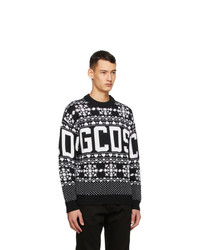 Gcds Black Christmas Logo Sweater