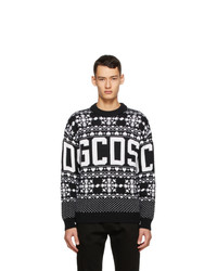 Gcds Black Christmas Logo Sweater