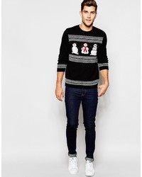Asos Brand Holidays Sweater With Cool Snowman