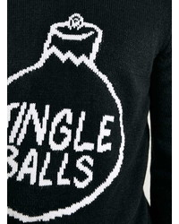 Topman Black Jingle Balls Crew Neck Christmas Sweater