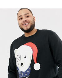 Jack & Jones Originals Plus Size Christmas Sweatshirt With Graphic Print