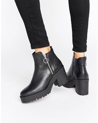 Mango Zip Detail Chunky Ankle Boot