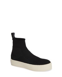 Black Chunky Canvas High Top Sneakers