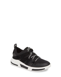 Black Chunky Canvas Low Top Sneakers