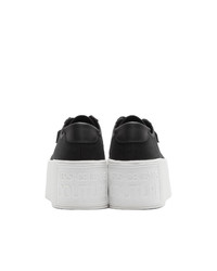 Versace Jeans Couture Black Canvas Platform Sneakers
