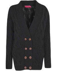 Boohoo Ellis Button Cable Knit Cardigan