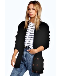 Boohoo Ellis Button Cable Knit Cardigan