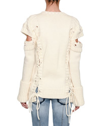 Alexander McQueen Chunky Lace Up Detached Sleeve Pullover