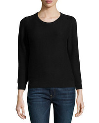 Neiman Marcus Crewneck Chunky Needlepoint Sweater