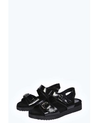 Boohoo Suzy Double Strap Flat Sandals
