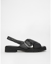 Asos Collection Flaxman Chunky Buckle Cross Strap Sandals