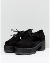 Asos Oake Wide Fit Cut Out Chunky Lace Up Shoes