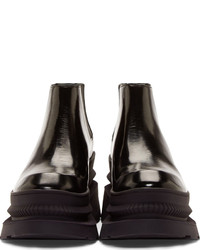 Kenzo Black Leather Platform Chelsea Boots