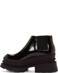 Kenzo Black Leather Platform Chelsea Boots