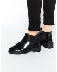 Asos Collection All Or Nothing Leather Fringed Ankle Boots