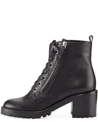 Gianvito Rossi Croft Leather Lace Up Chunky Bootie