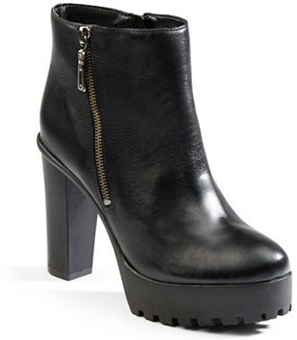 leather platform ankle boots