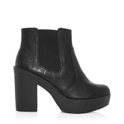 black leather ankle boots new look