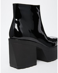 Vagabond Norah Black Patent Leather Ankle Boots