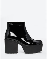 Vagabond Norah Black Patent Leather Ankle Boots