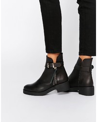 Miista Queenie Chunky Strap Leather Ankle Boots
