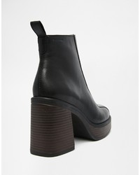 Vagabond Tyra Black Leather Ankle Boots