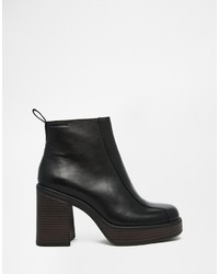 Vagabond Tyra Black Leather Ankle Boots