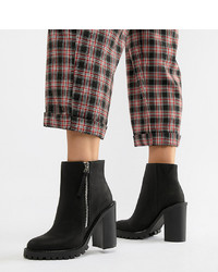 ASOS DESIGN Wide Fit Brody Chunky Zip Boots