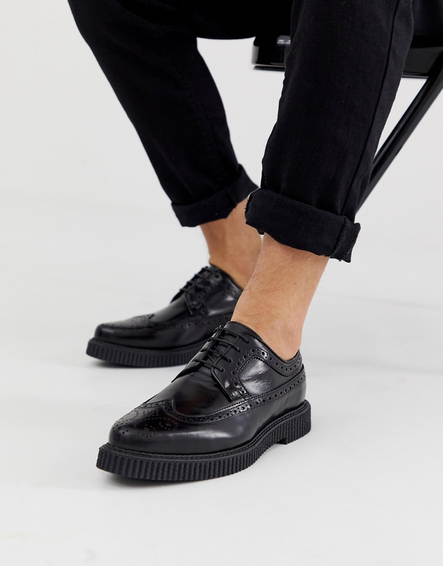 ASOS DESIGN chunky sole creeper in black leather