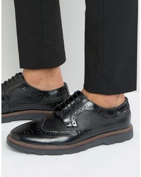 Silver Street Soho Brogues In Black Leather