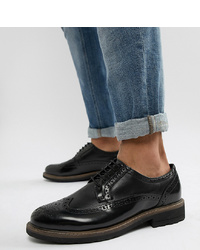Dune Wide Fit Brogues In Black Leather