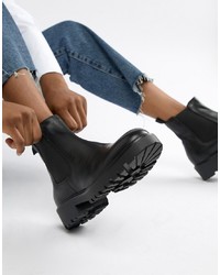womens black chunky chelsea boots