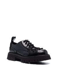 Moschino Punched Holes Leather Derby Shoes