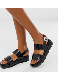 ASOS DESIGN Wide Fit Fadey Chunky Jelly Flat Sandals