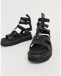 Dr. Martens Adaira Gladiator Leather Chunky Sandals In Black