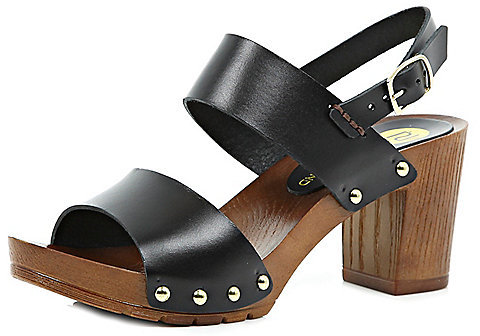 black clog sandals heels